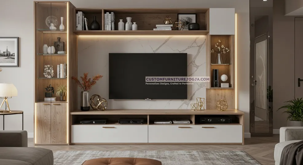 Jasa Pembuatan Cabinet Tv besar Jogja